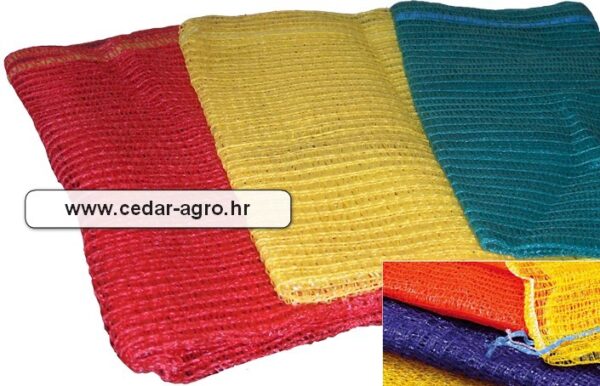 Vreča mrežasta 50 x 80 cm, crvena/žuta/zelena